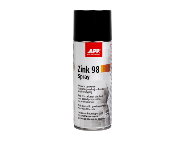 APP Zinc 98 Spray - Zinc-based, professional corrosion protection, dark gray; 400 ml